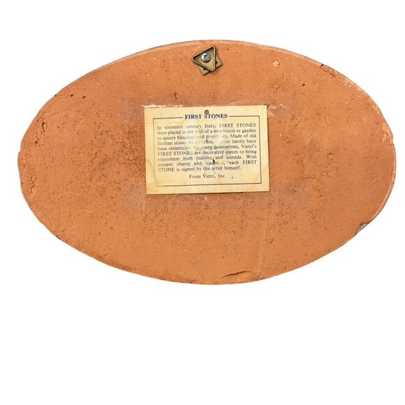 Handcrafted Vietri First Stones Cat Oval Ceramic Plaque - Picture 7 of 8